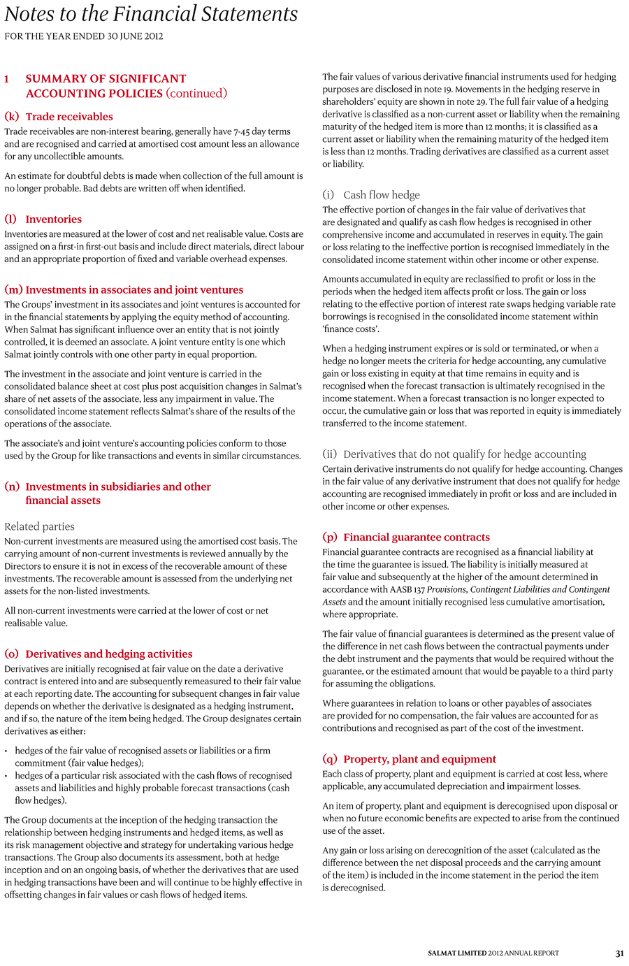 1 Summary of significant accounting policies page 4