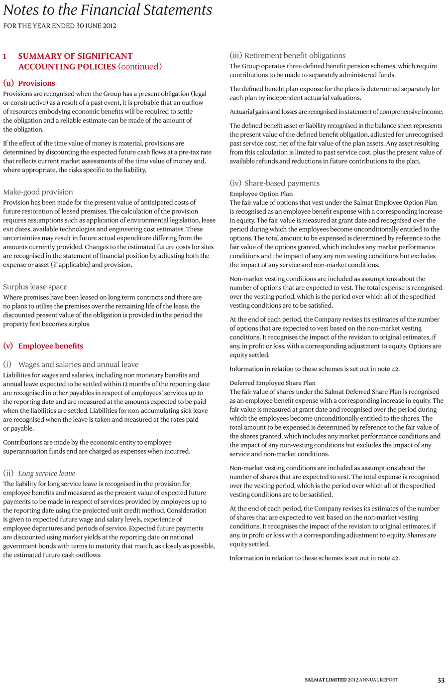 1 Summary of significant accounting policies page 6