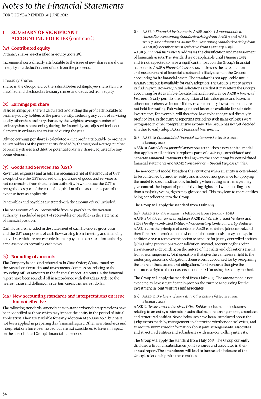 1 Summary of significant accounting policies page 7